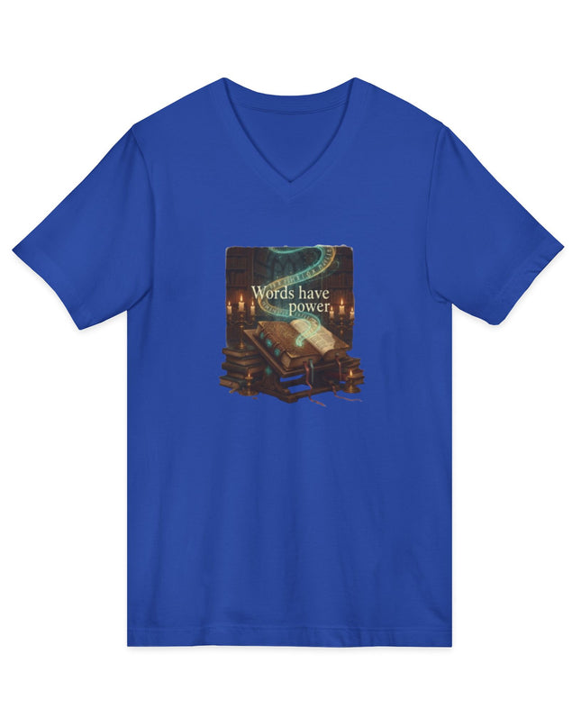 "Words Have Power" Unisex Jersey Short Sleeve V-Neck Tee