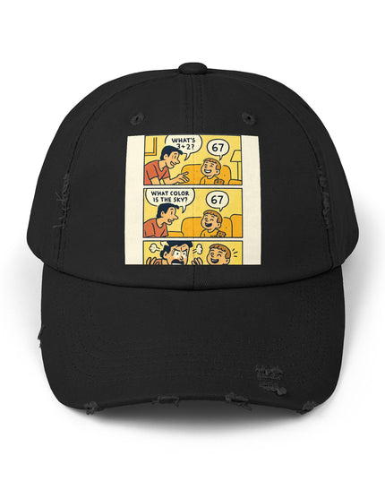 "67 is a Child's Only Answer" - Unisex Distressed Cap