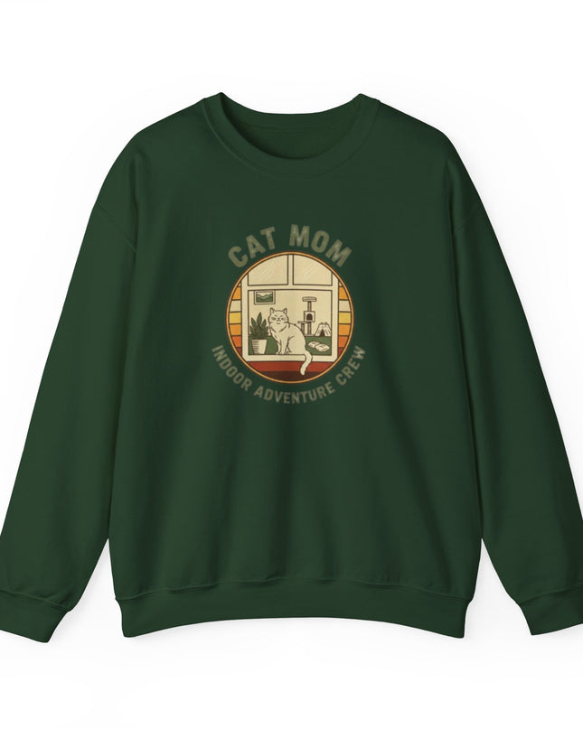 "Cat Mom Indoor Adventure Crew" Unisex Adult Sweatshirt