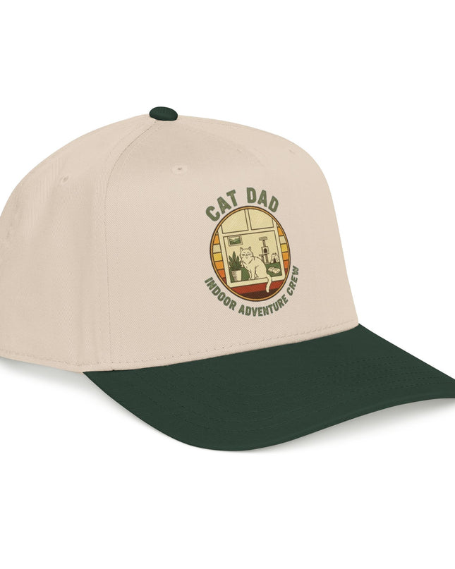 "Cat Dad Indoor Adventure Crew" Mid Profile Baseball Cap