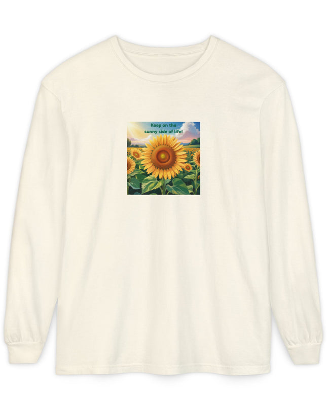 "Keep on the Sunny Side of Life" Unisex Garment-dyed Long Sleeve T-Shirt