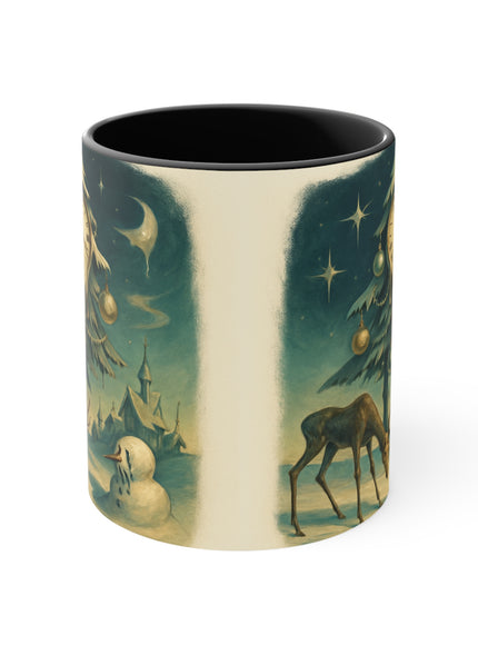 "Classic Christmas Scene (Salvador Dali Style)"  Accent Mug