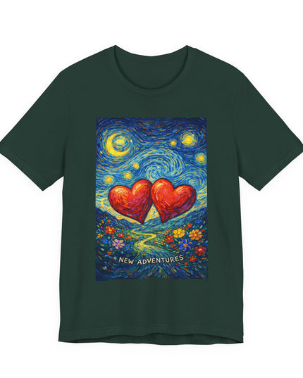 "Valentine's Day, New Adventures - Vincent Van Gogh Style" Unisex Jersey Short Sleeve Tee