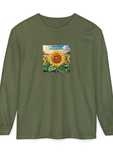 "Keep on the Sunny Side of Life" Unisex Garment-dyed Long Sleeve T-Shirt