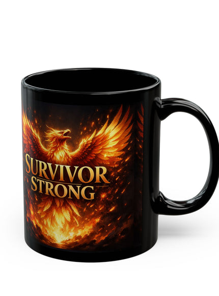 "Survivor Strong" Black Mug (11oz, 15oz)