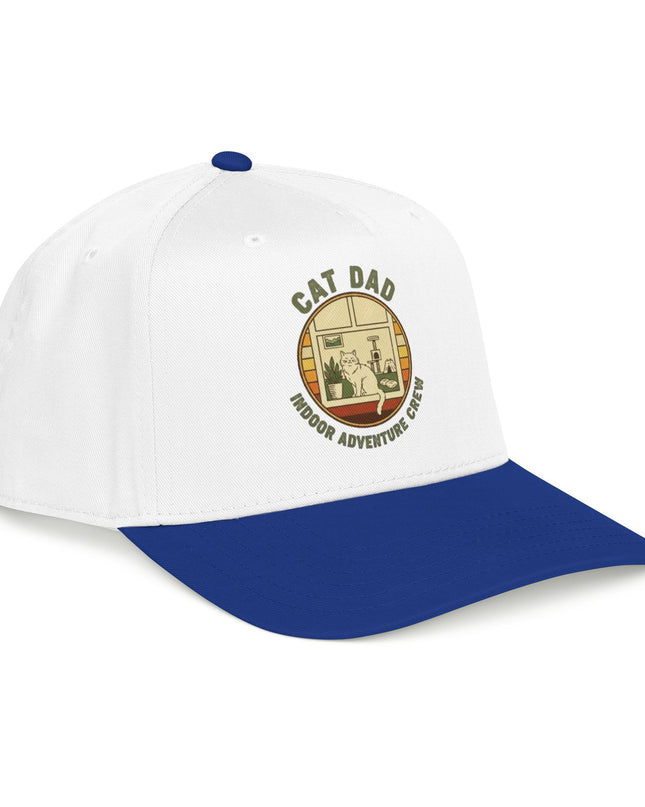 "Cat Dad Indoor Adventure Crew" Mid Profile Baseball Cap