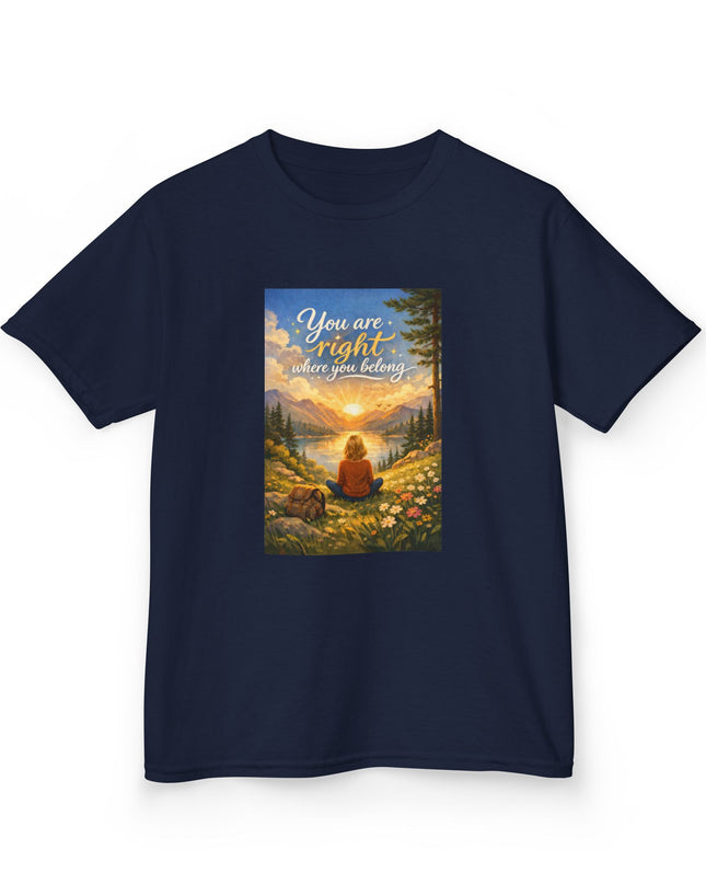 "You Are Right Where You Belong" Kids Heavy Cotton Tee