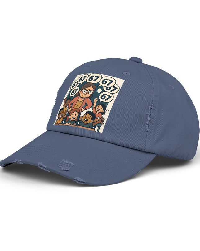 "67 with a Frustrated Elementary Teacher"- Unisex Distressed Cap