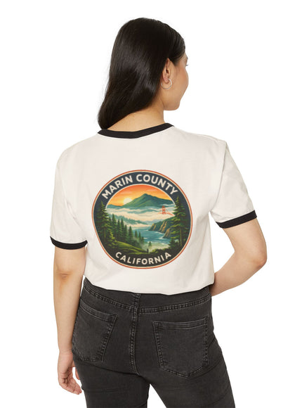 "Marin County - Above the Fog - No Text" Unisex Cotton Ringer T-Shirt