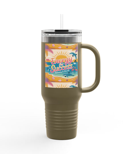"February in Florida, Energy for Success" Insulated Travel Mug, 40oz