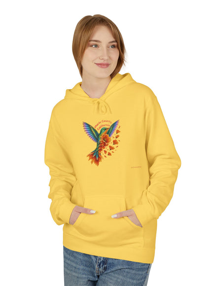 "Hummingbird and Poppies" Unisex Midweight Softstyle Fleece Hoodie