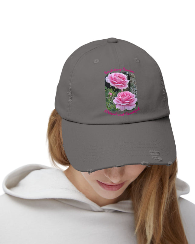 "Blessed and Beautiful" Unisex Distressed Cap
