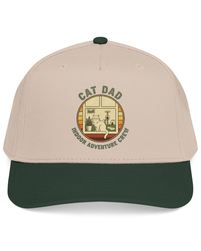 "Cat Dad Indoor Adventure Crew" Mid Profile Baseball Cap