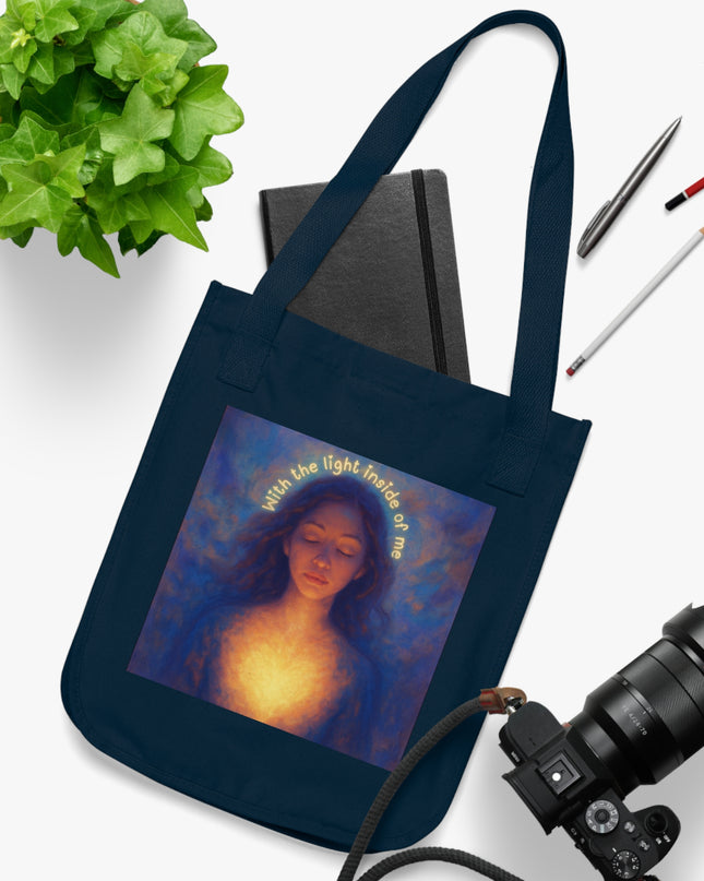 "With the Light Inside of Me" Organic Canvas Tote Bag