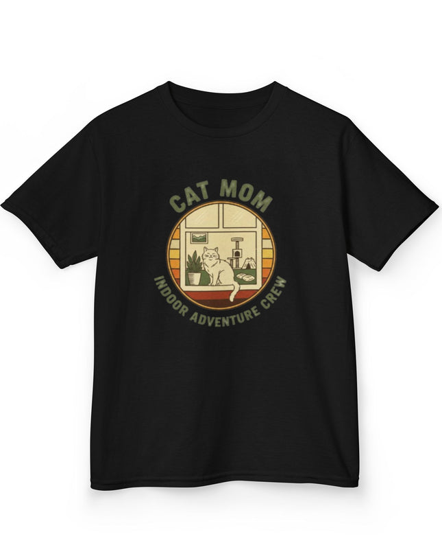 "Cat Mom Indoor Adventure Crew" Kids Heavy Cotton Tee