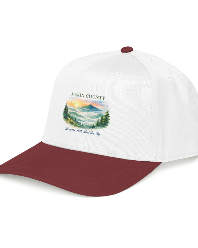 "Marin County, Where the Hills Meet the Sky" Mid Profile Baseball Cap