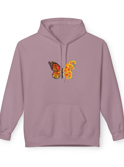 "Butterfly Poppies" (Ink front and back) Unisex Midweight Softstyle Fleece Hoodie