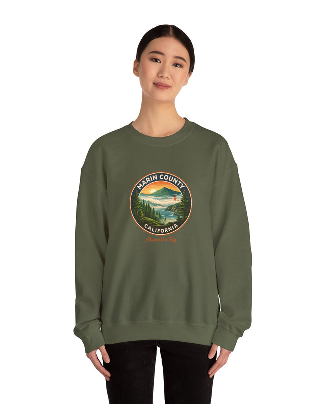 "Marin County, Above the Fog" Unisex Heavy Blend Crewneck Sweatshirt