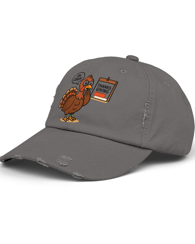 "Oh crap, Thanksgiving" Unisex Distressed Cap
