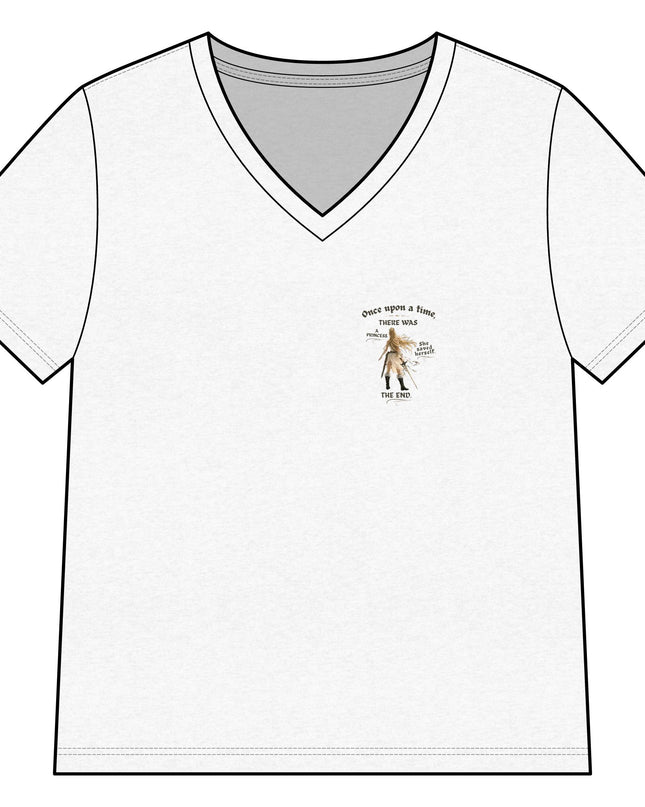 "She Saved Herself" Women’s Relaxed Heather CVC V-Neck Tee