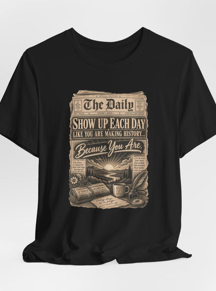 "Show Up Each Day" Unisex Jersey Short Sleeve Tee