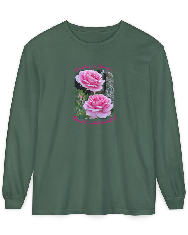 "Blessed and Beautiful" Unisex Garment-dyed Long Sleeve T-Shirt