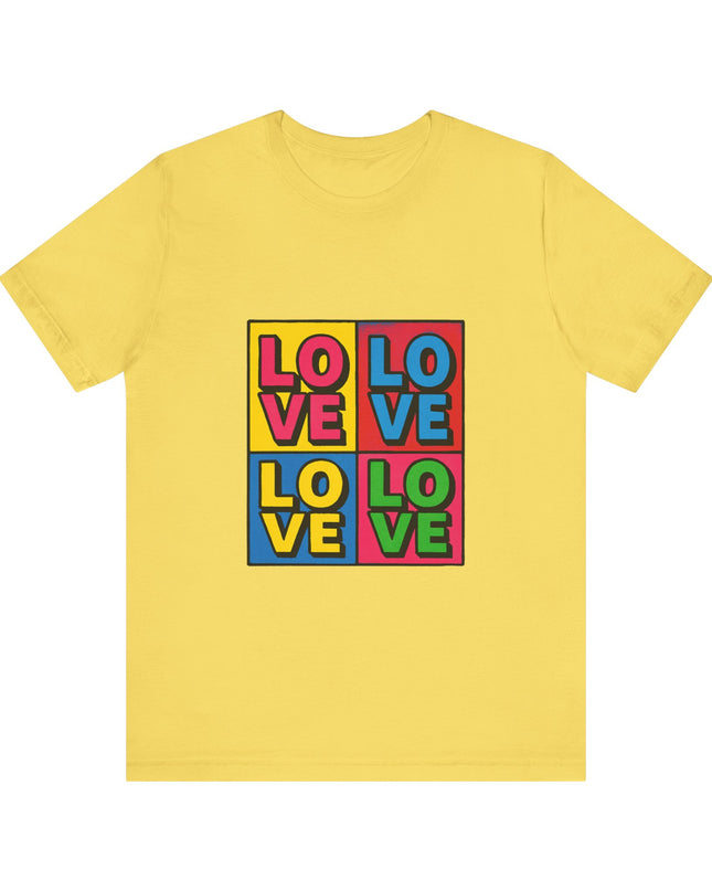 "Love, (Andy Warhol style)" Unisex Jersey Short Sleeve Tee