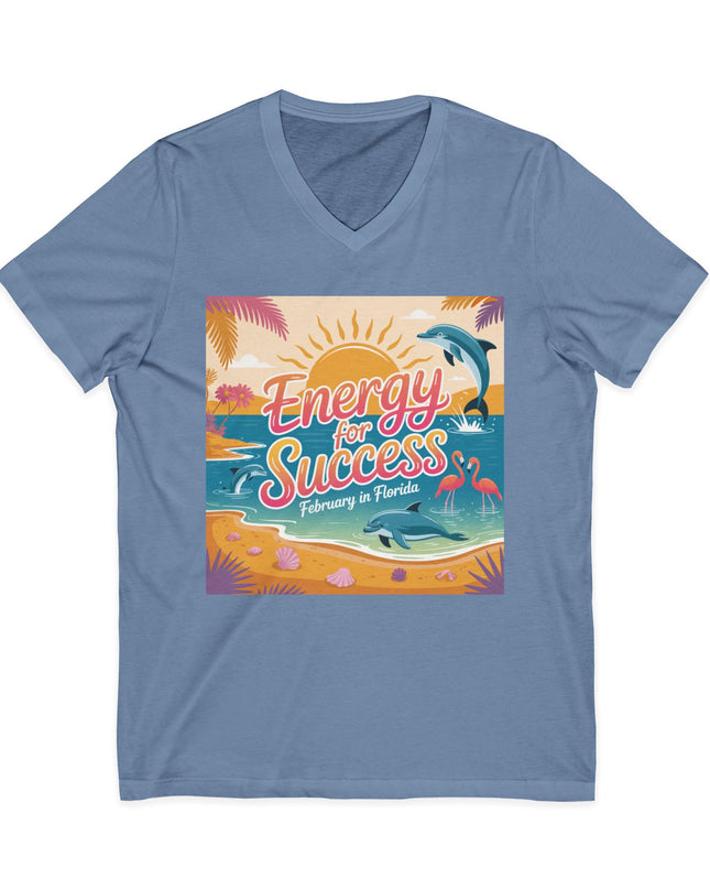 "February in Florida, Energy for Success" Ladies' V-Neck T-Shirt