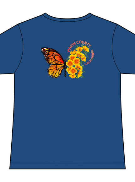"Butterfly Poppies" Women's Ideal V-Neck Tee
