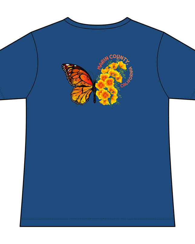 "Butterfly Poppies" Women's Ideal V-Neck Tee