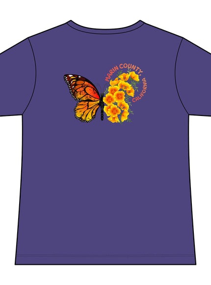 "Butterfly Poppies" Women's Ideal V-Neck Tee