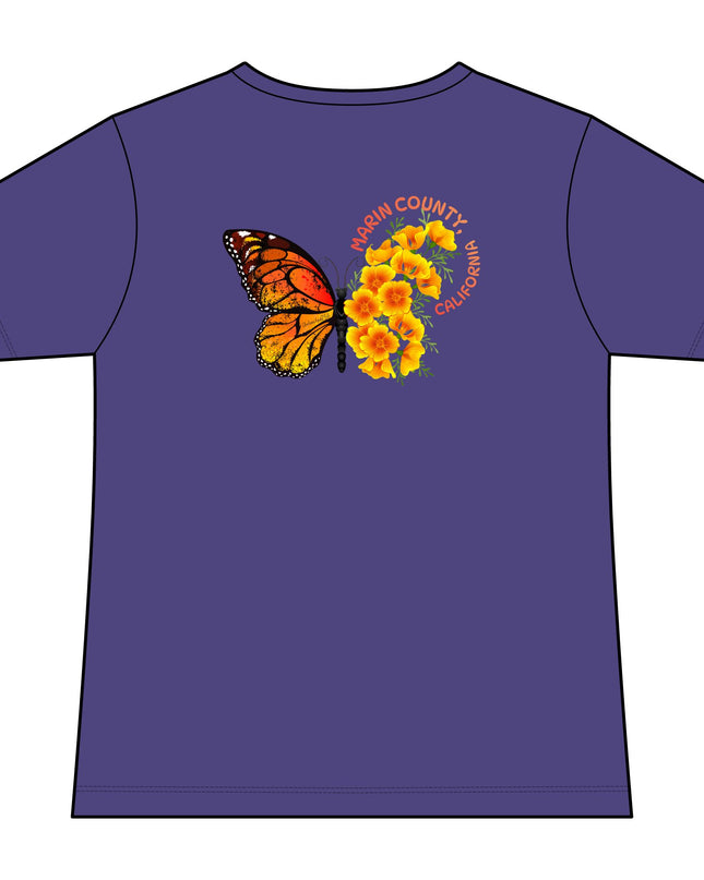 "Butterfly Poppies" Women's Ideal V-Neck Tee