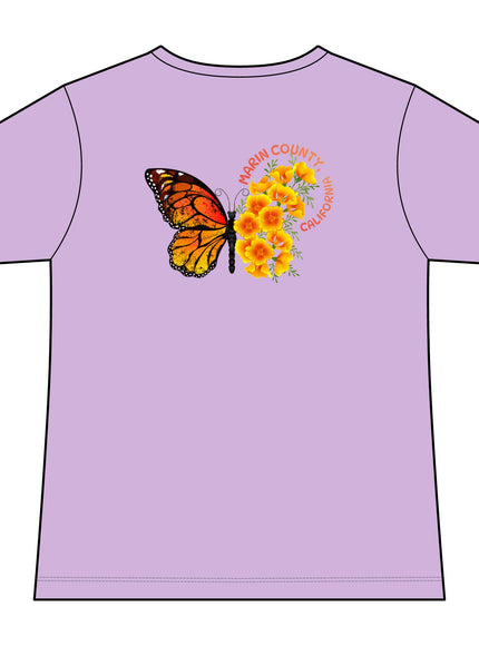 "Butterfly Poppies" Women's Ideal V-Neck Tee