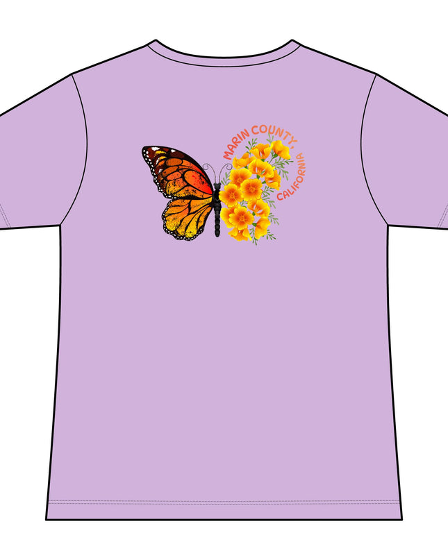 "Butterfly Poppies" Women's Ideal V-Neck Tee