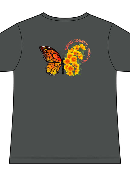 "Butterfly Poppies" Women's Ideal V-Neck Tee