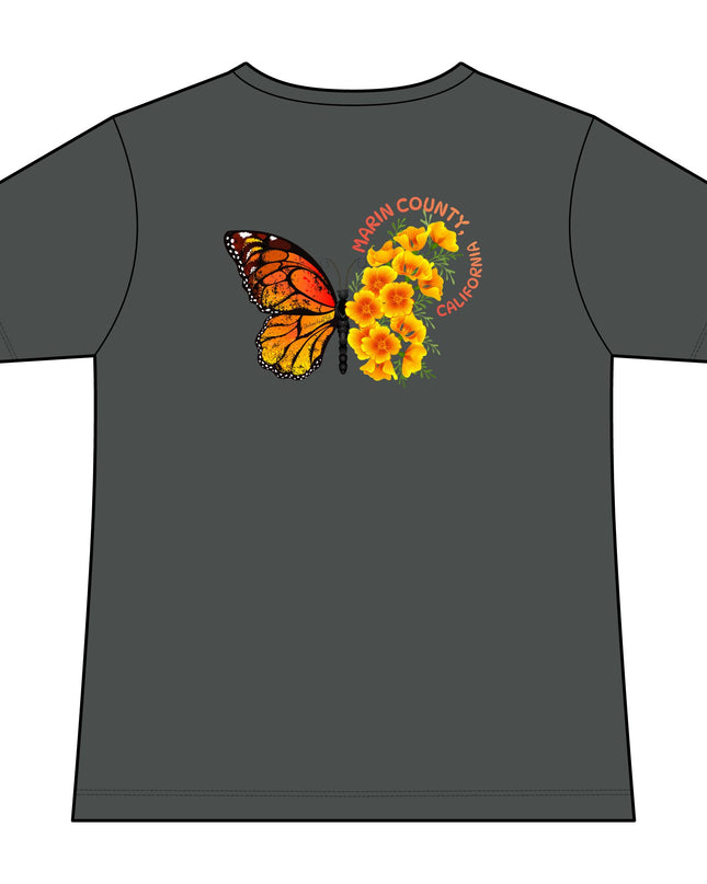 "Butterfly Poppies" Women's Ideal V-Neck Tee