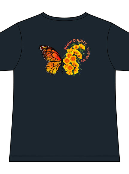 "Butterfly Poppies" Women's Ideal V-Neck Tee