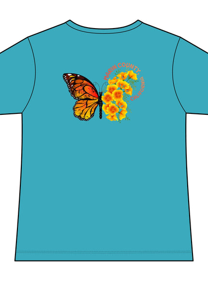 "Butterfly Poppies" Women's Ideal V-Neck Tee