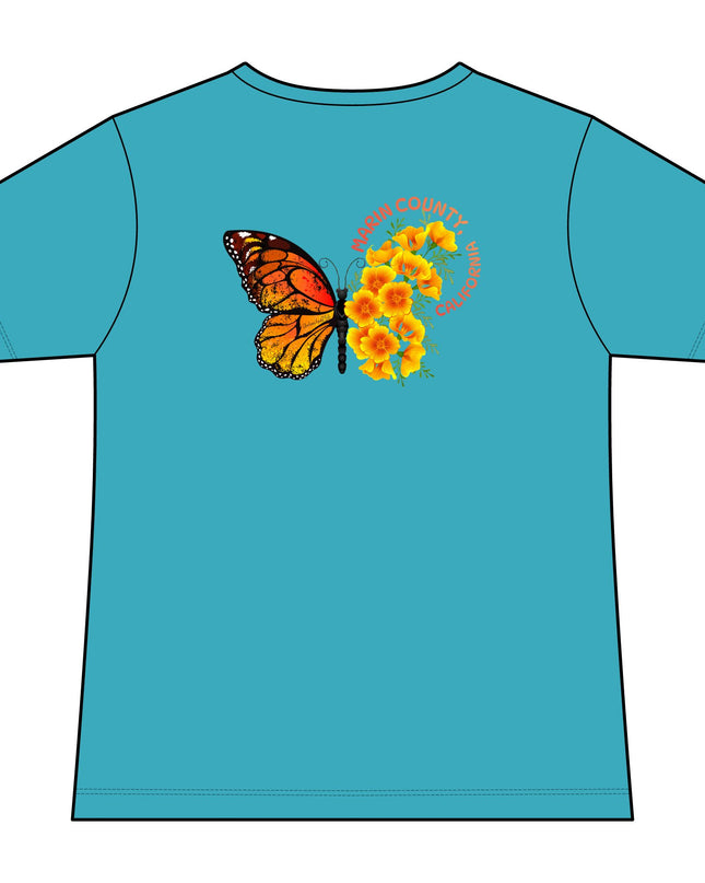 "Butterfly Poppies" Women's Ideal V-Neck Tee