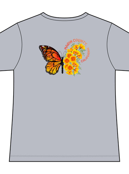 "Butterfly Poppies" Women's Ideal V-Neck Tee