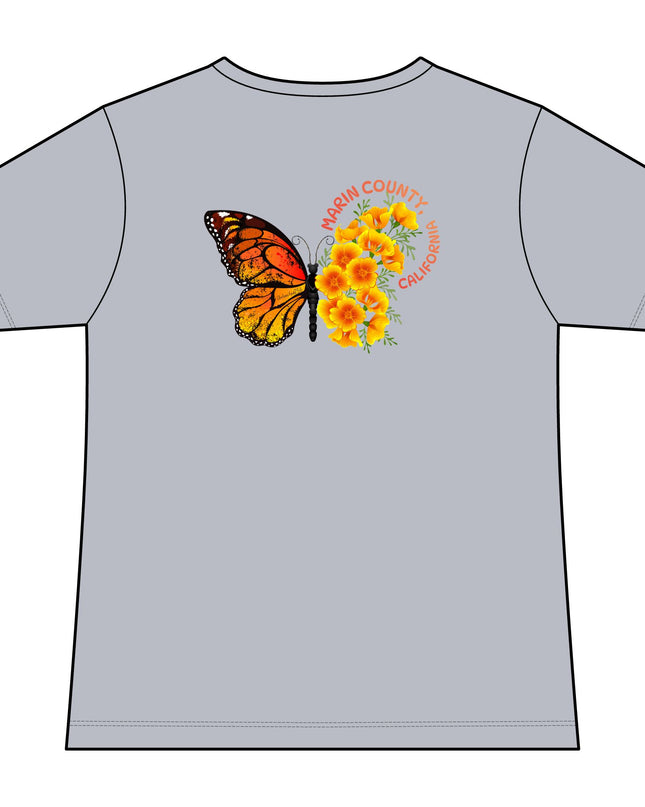 "Butterfly Poppies" Women's Ideal V-Neck Tee