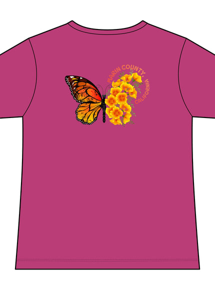 "Butterfly Poppies" Women's Ideal V-Neck Tee