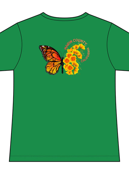 "Butterfly Poppies" Women's Ideal V-Neck Tee