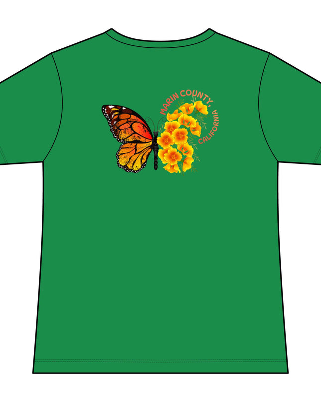 "Butterfly Poppies" Women's Ideal V-Neck Tee