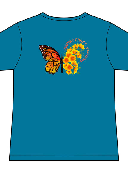 "Butterfly Poppies" Women's Ideal V-Neck Tee