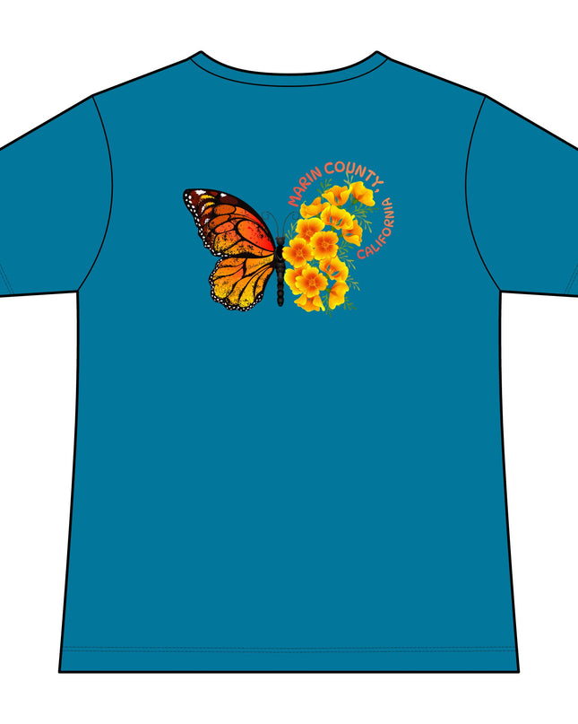 "Butterfly Poppies" Women's Ideal V-Neck Tee