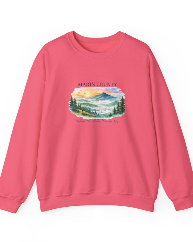 "Marin County, Where the Hills Meet the Sky" Unisex Heavy Blend Crewneck Sweatshirt