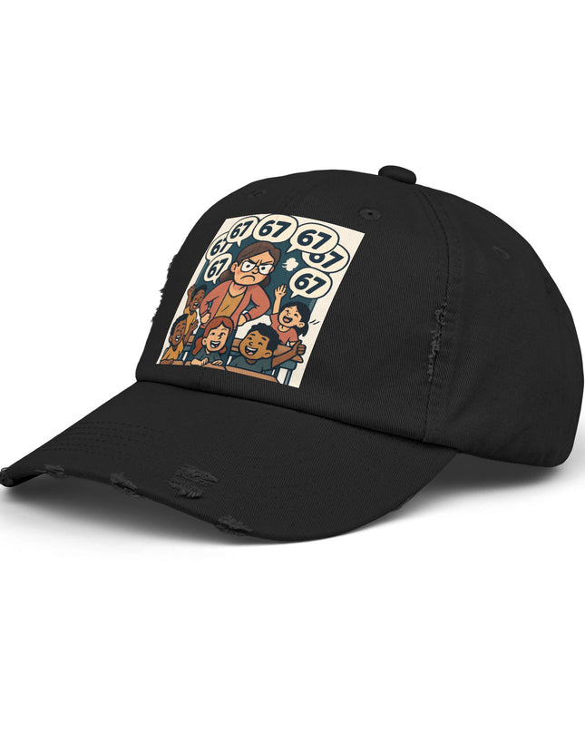 "67 with a Frustrated Elementary Teacher"- Unisex Distressed Cap