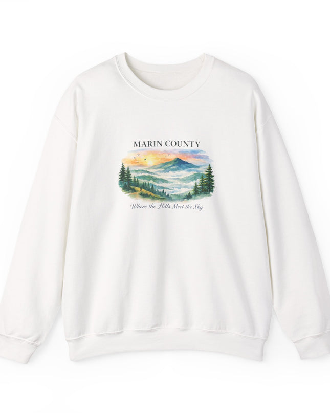 "Marin County, Where the Hills Meet the Sky" Unisex Heavy Blend Crewneck Sweatshirt