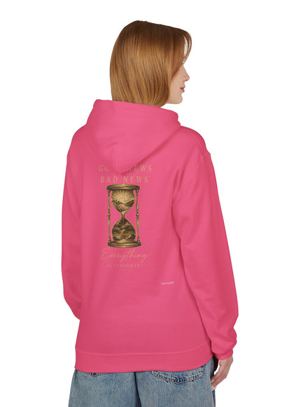 "Good News, Bad News, Everything is Temporary" Unisex Midweight Softstyle Fleece Hoodie